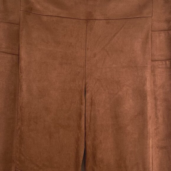 Sundance Catalog Pants Leggings Size 14‎ Faux Suede Ankle Zip Brown PT-1913 - Picture 3 of 9